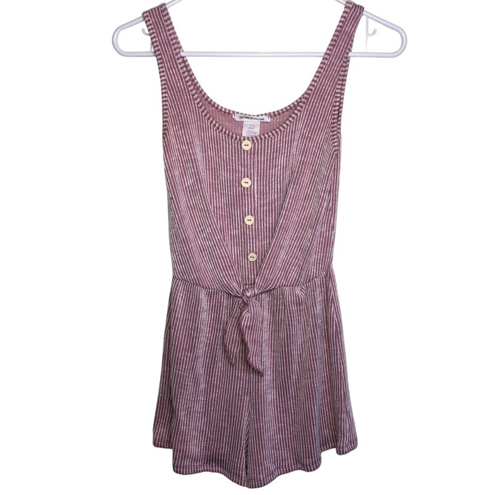 Caution To The Wind Striped Button Front Romper Size Small